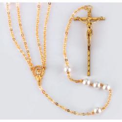  GOLD PLATED PEARL LASSO WEDDING ROSARY 